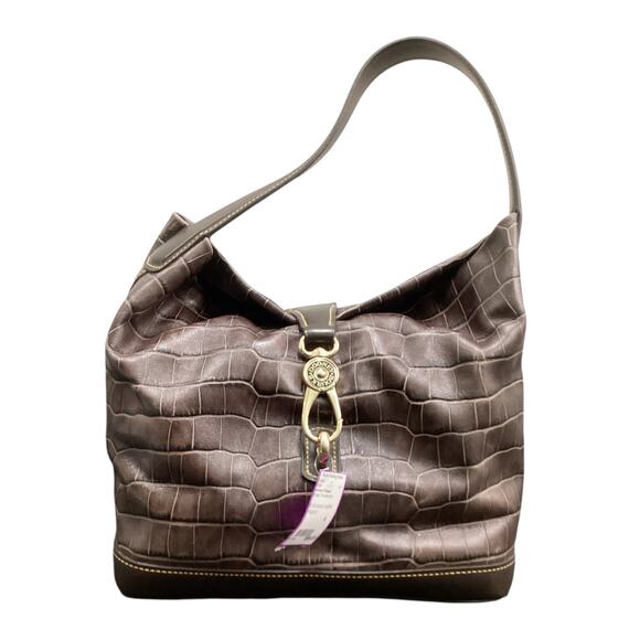 Dooney &Bourke Purse Women’s One Size Embossed Leather Alligator Pattern Brown - Picture 1 of 8